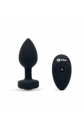 B-Vibe - RC Vibrating Jewel Butt Plug - M/L - Black - Stag Shop