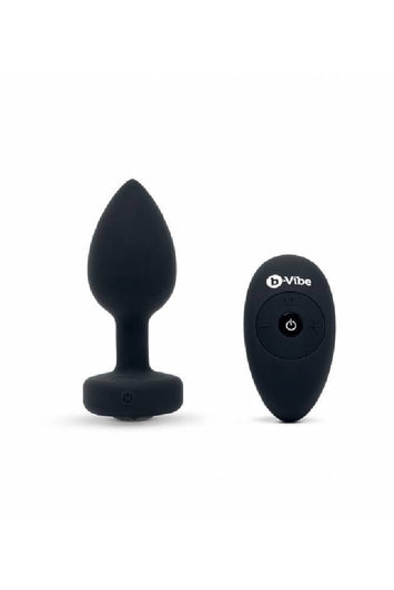 B-Vibe - RC Vibrating Jewel Butt Plug - M/L - Black - Stag Shop
