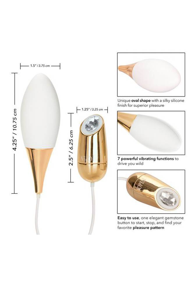 Jopen - Callie - Vibrating Mini Massager - White/Gold - Stag Shop