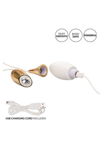Jopen - Callie - Vibrating Mini Massager - White/Gold - Stag Shop