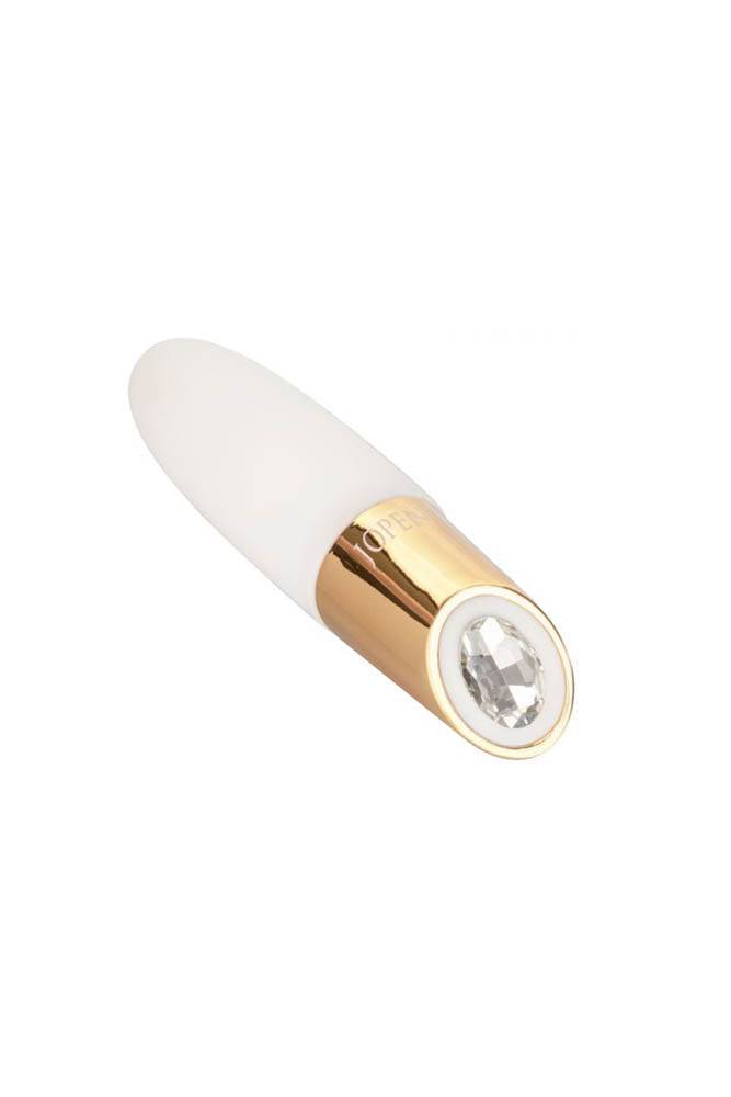 Jopen - Callie - Vibrating Mini Wand - White/Gold | Stag Shop Jopen - Callie - Vibrating Mini Wand - White/Gold | Stag Shop