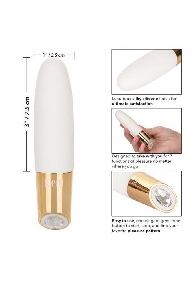 Jopen - Callie - Vibrating Mini Wand - White/Gold | Stag Shop Jopen - Callie - Vibrating Mini Wand - White/Gold | Stag Shop