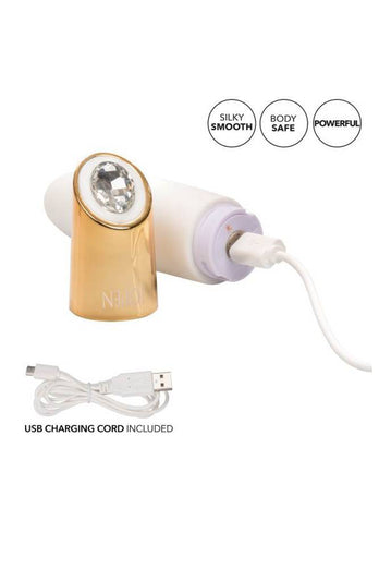 Jopen - Callie - Vibrating Mini Wand - White/Gold - Stag Shop