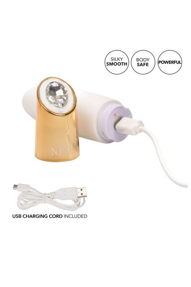 Jopen - Callie - Vibrating Mini Wand - White/Gold - Stag Shop