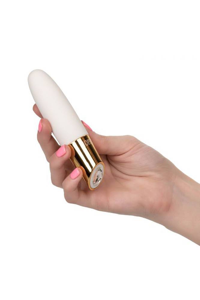 Jopen - Callie - Vibrating Mini Wand - White/Gold - Stag Shop