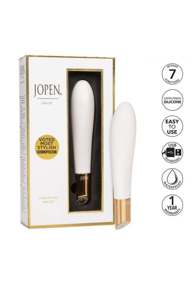 Jopen - Callie - Vibrating Wand - White/Gold - Stag Shop