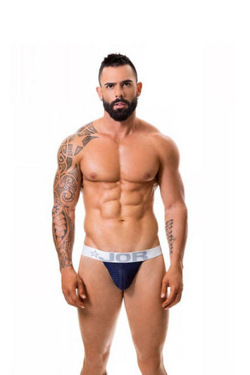Jor Underwear - Cronos Mesh Thong - Blue - Stag Shop