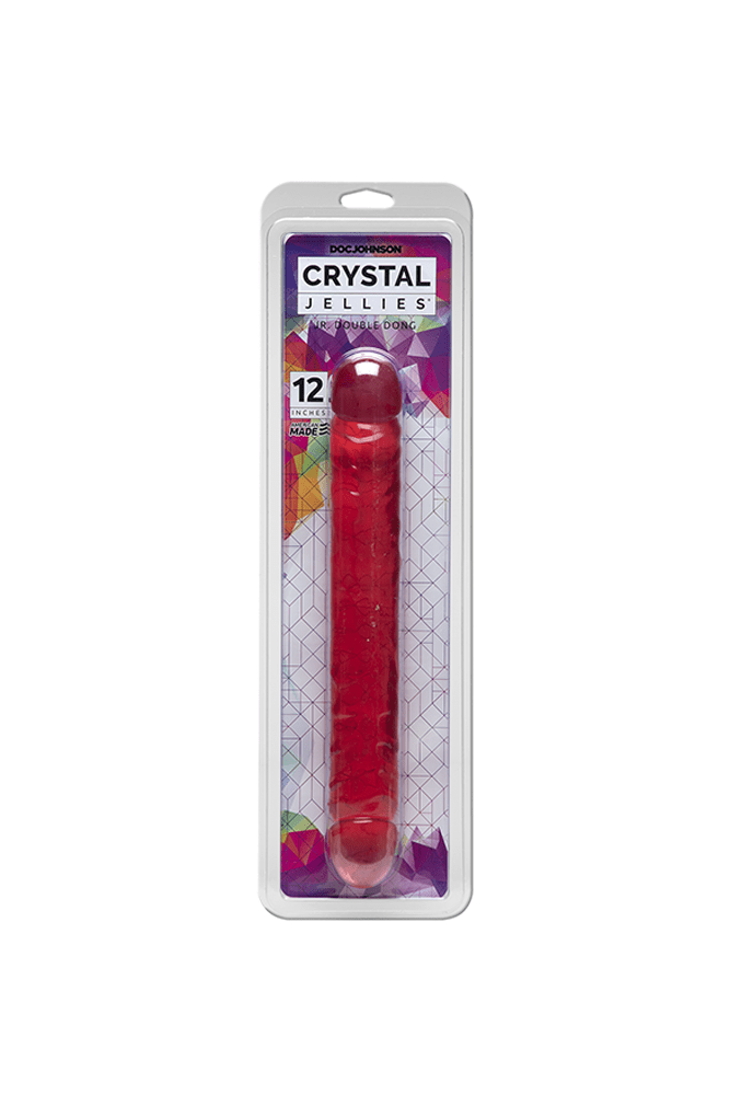 Crystal Jellies by Doc Johnson - 12 Inch Jr. Double Dong - Assorted Colours - Stag Shop