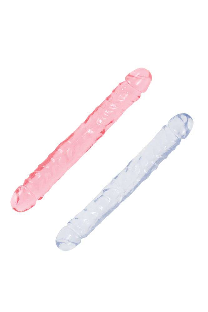 Crystal Jellies by Doc Johnson - 12 Inch Jr. Double Dong - Assorted Colours - Stag Shop
