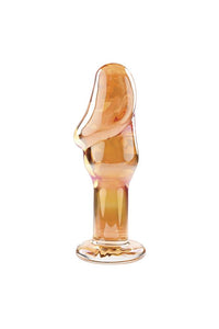 Thumbnail for Evolved - Gender X - Just the Tip Glass Anal Plug - Orange - Stag Shop