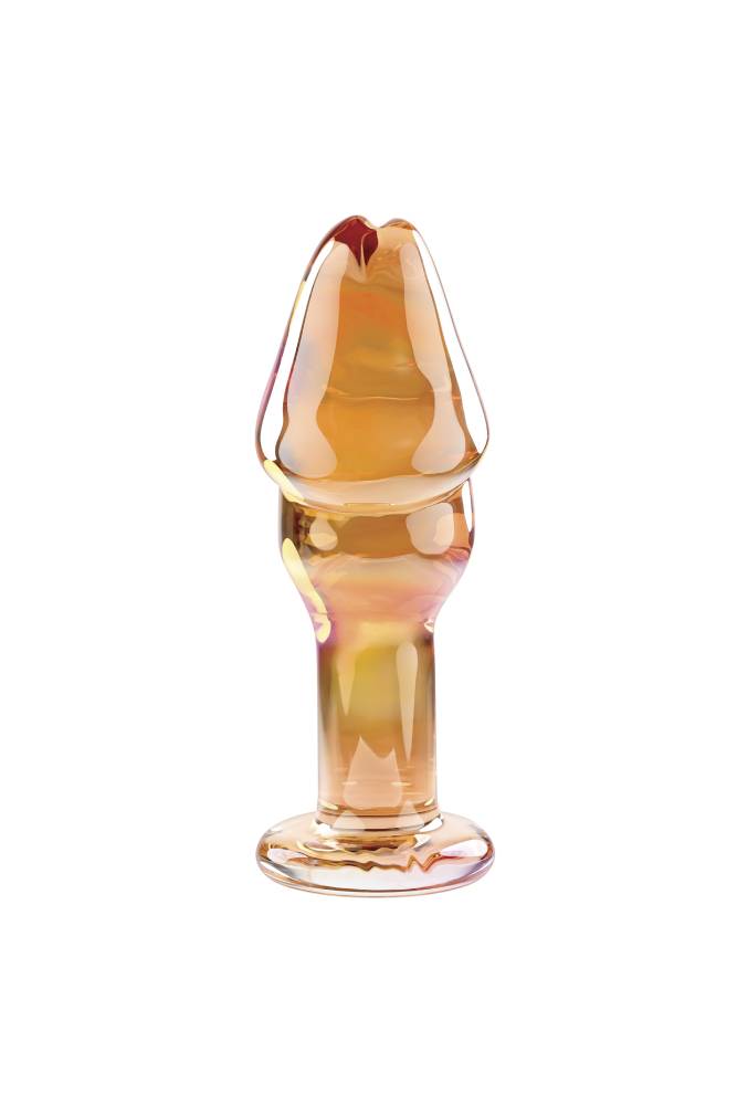 Evolved - Gender X - Just the Tip Glass Anal Plug - Orange - Stag Shop