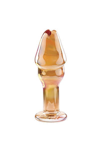 Thumbnail for Evolved - Gender X - Just the Tip Glass Anal Plug - Orange - Stag Shop