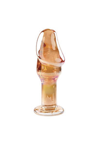 Thumbnail for Evolved - Gender X - Just the Tip Glass Anal Plug - Orange - Stag Shop