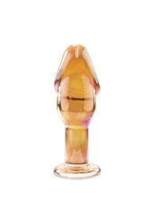 Evolved - Gender X - Just the Tip Glass Anal Plug - Orange - Stag Shop