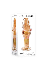Thumbnail for Evolved - Gender X - Just the Tip Glass Anal Plug - Orange - Stag Shop