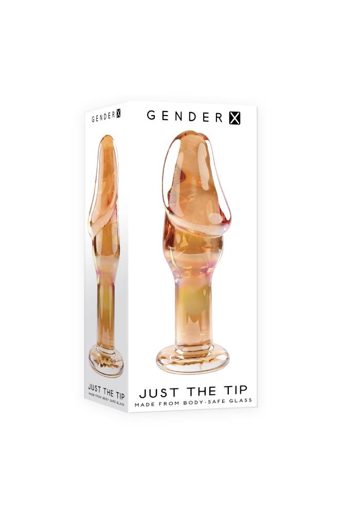 Evolved - Gender X - Just the Tip Glass Anal Plug - Orange - Stag Shop