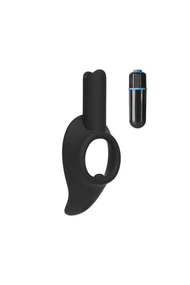 Kink By Doc Johnson - Cock Jock - Vibrating Silicone C-Ring - Black - Stag Shop