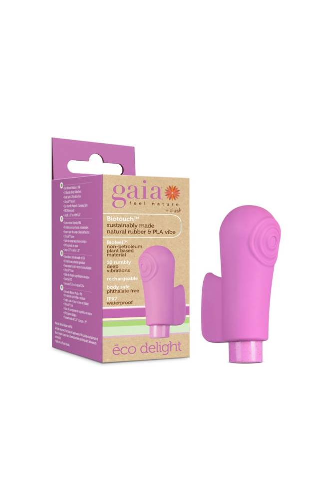Blush Novelties - Gaia - Eco Delight Finger Vibrator - Purple - Stag Shop