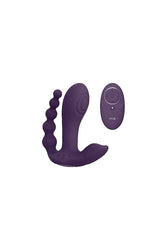Shots Toys - VIVE - Kata Remote Controlled Pulse Wave Double Penetration Vibrator - Purple - Stag Shop