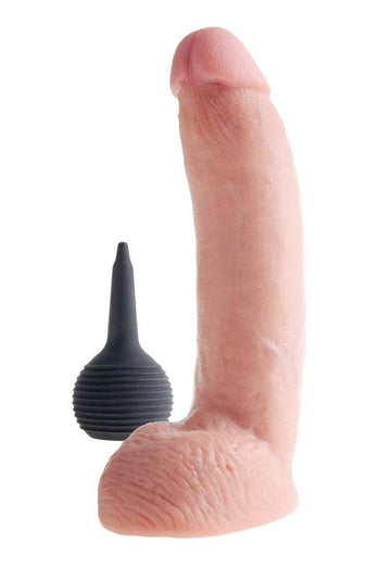 Pipedream - King Cock - Squirting Realistic Cock with Balls - 9 inch - Beige - Stag Shop