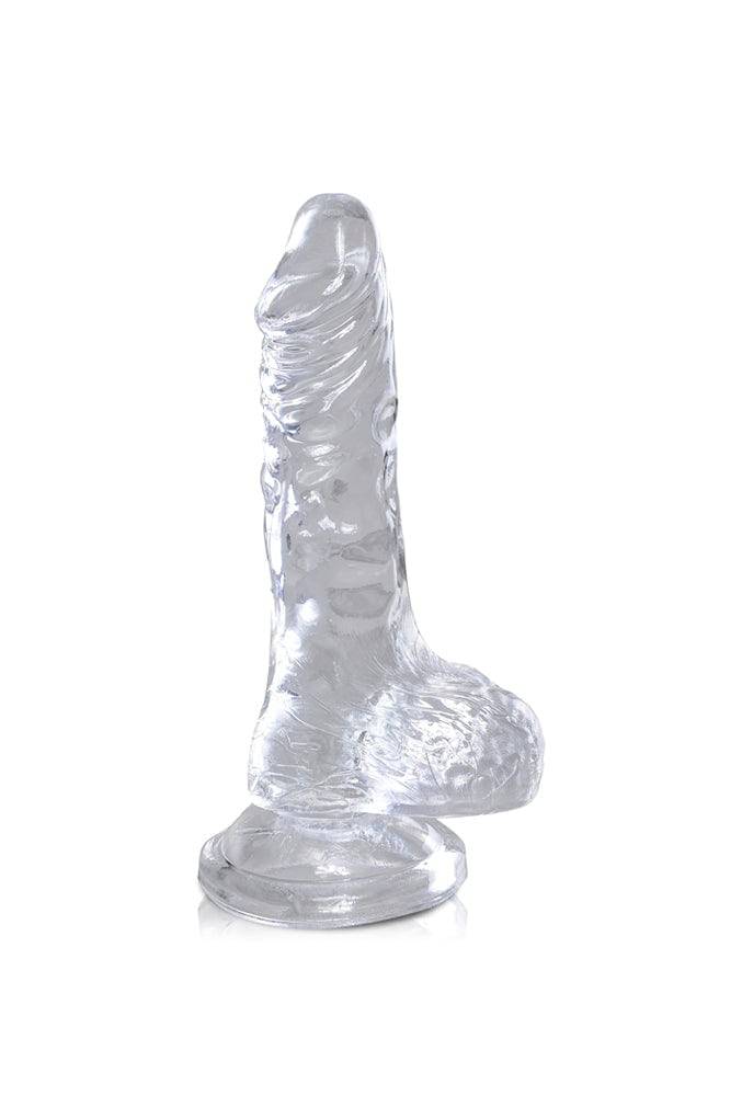 Pipedream - King Cock - Realistic Dildo with Balls - 5 inch - Clear - Stag Shop