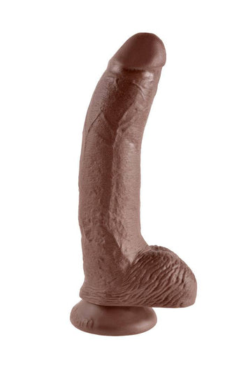 Pipedream - King Cock - Realistic Dildo with Balls - 9 inch - Brown - Stag Shop