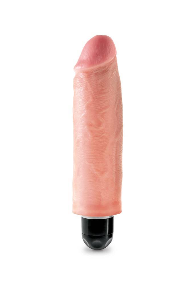 Pipedream - King Cock - Vibrating Realistic Stiffy Dildo - 6 inch - Beige - Stag Shop