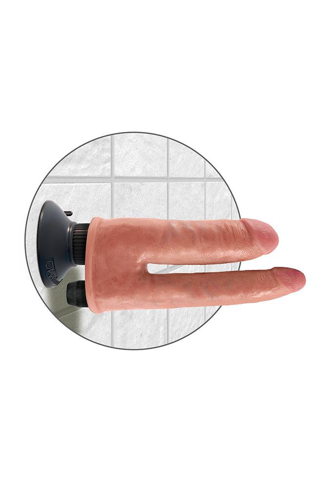 Pipedream - King Cock - Double Vibrating Penetrator Ultra Realistic Dildo - Beige - Stag Shop