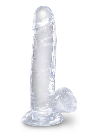 Pipedream - King Cock - Realistic Dildo with Balls - 8 inch - Clear - Stag Shop