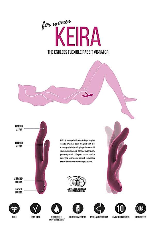 Shots Toys - Jil - Keira - Endless Flexible Rabbit Vibrator - Purple - Stag Shop