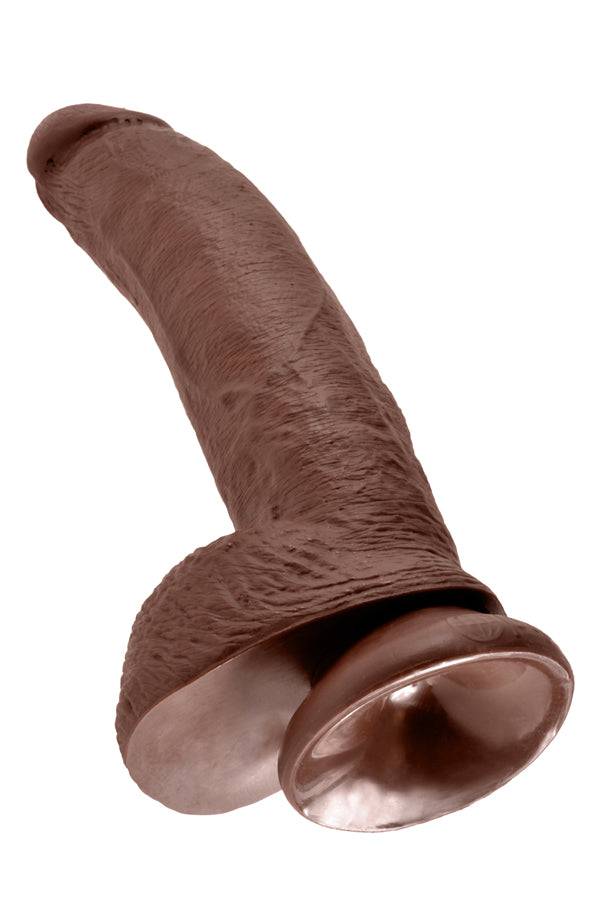 Pipedream - King Cock - Realistic Dildo with Balls - 9 inch - Brown - Stag Shop