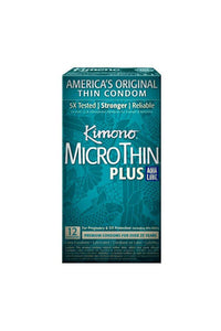 Thumbnail for Kimono - MicroThin Condoms PLUS Aqua Lubricant - 12 Pack - Stag Shop