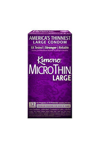 Thumbnail for Kimono - MicroThin Large Condom - 12 Pack - Stag Shop