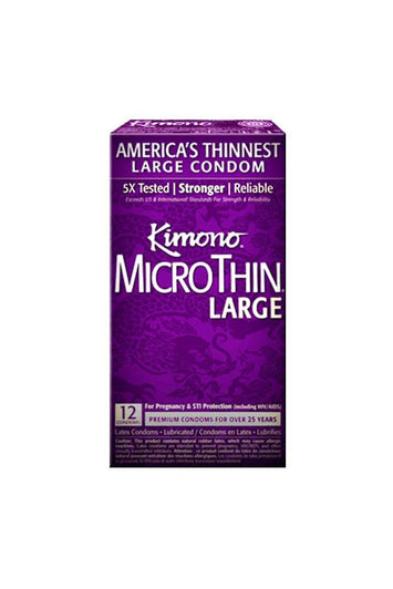 Kimono - MicroThin Large Condom - 12 Pack - Stag Shop