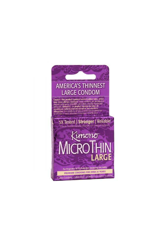 Kimono - MicroThin Large Condom - 3 Pack - Stag Shop