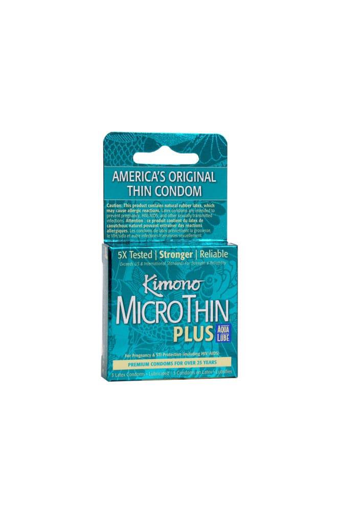 Kimono - MicroThin Condoms PLUS Aqua Lubricant - 3 Pack - Stag Shop