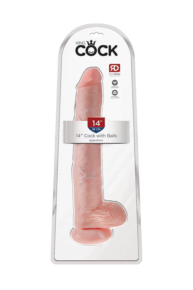 Pipedream - King Cock - Realistic Dildo with Balls - 14 inch - Beige - Stag Shop