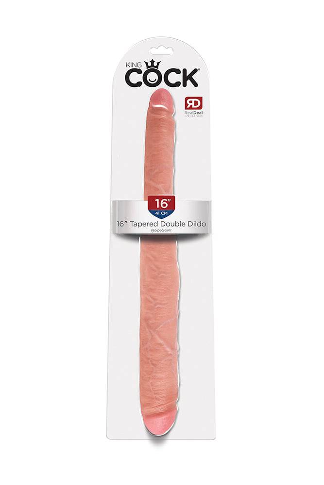 Pipedream - King Cock - Realistic Tapered Double Ended Dildo - 16 inch - Beige - Stag Shop
