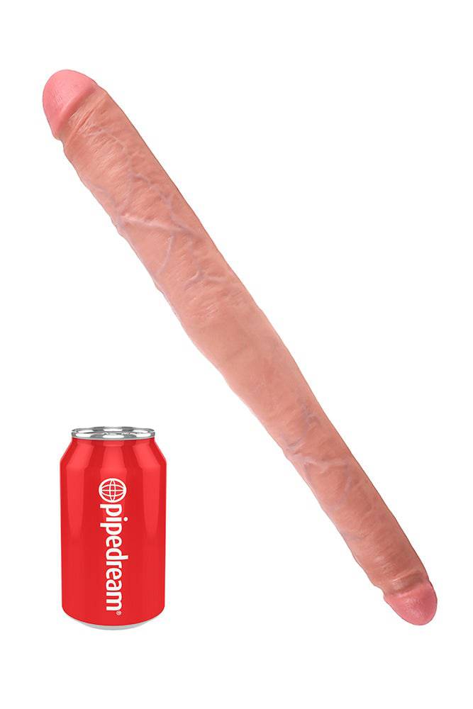 Pipedream - King Cock - Realistic Tapered Double Ended Dildo - 16 inch - Beige - Stag Shop