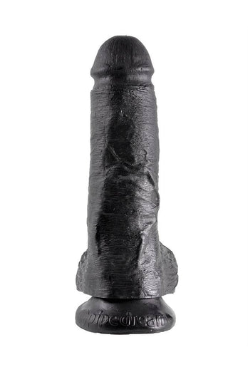 Pipedream - King Cock - Realistic Dildo with Balls - 8 inch - Black - Stag Shop