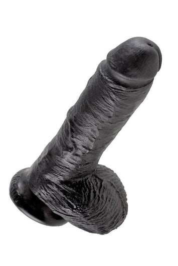 Pipedream - King Cock - Realistic Dildo with Balls - 8 inch - Black - Stag Shop