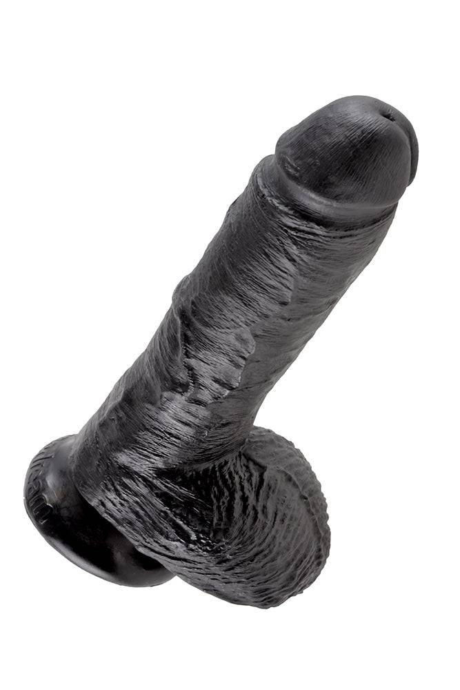 Pipedream - King Cock - Realistic Dildo with Balls - 8 inch - Black - Stag Shop