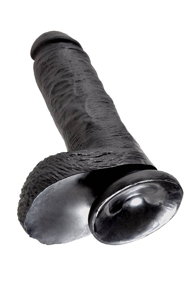 Pipedream - King Cock - Realistic Dildo with Balls - 8 inch - Black - Stag Shop