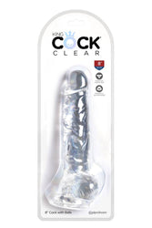 Pipedream - King Cock - Realistic Dildo with Balls - 8 inch - Clear - Stag Shop