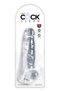 Thumbnail for Pipedream - King Cock - Realistic Dildo with Balls - 8 inch - Clear - Stag Shop