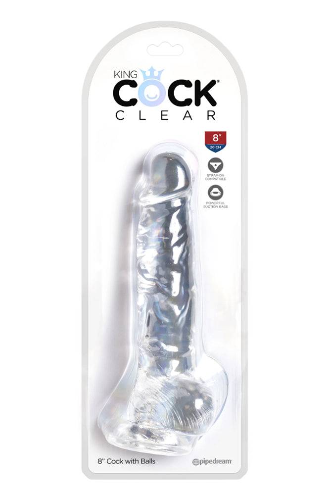 Pipedream - King Cock - Realistic Dildo with Balls - 8 inch - Clear - Stag Shop