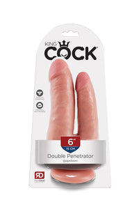 Thumbnail for Pipedream - King Cock - Double Penetrator Ultra Realistic Dildo - 6 inch - Beige - Stag Shop