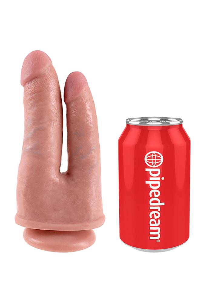 Pipedream - King Cock - Double Penetrator Ultra Realistic Dildo - 6 inch - Beige - Stag Shop