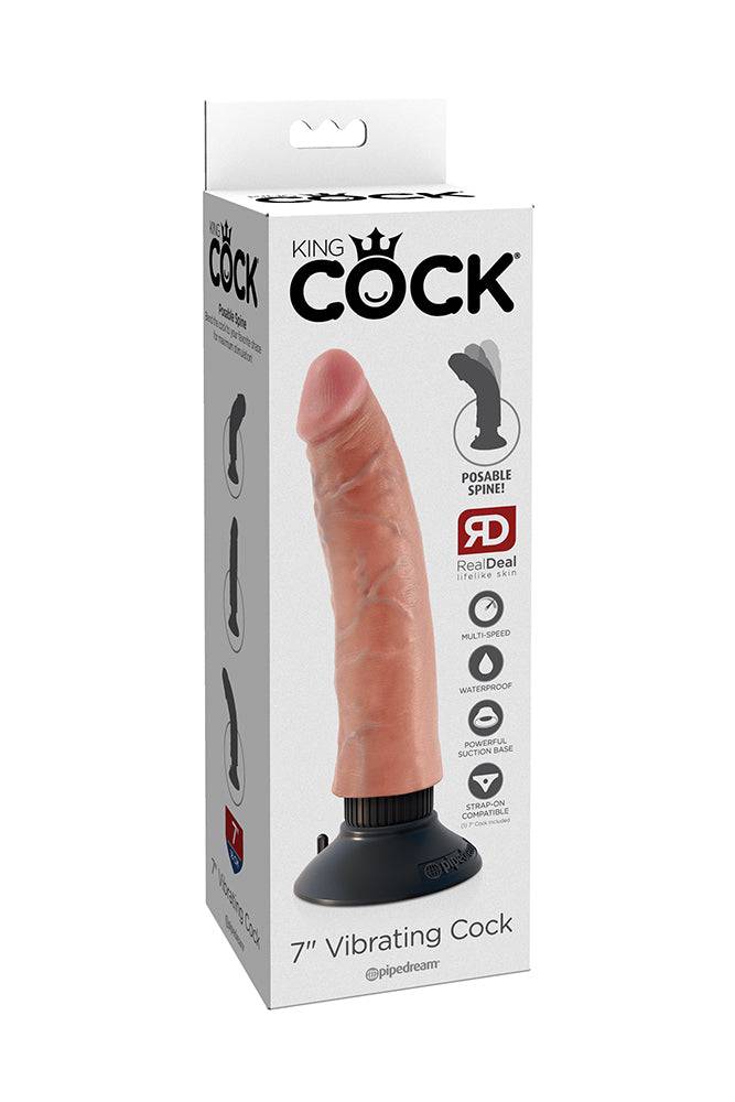 Pipedream - King Cock - Vibrating Realistic Cock - 7 inch - Beige - Stag Shop