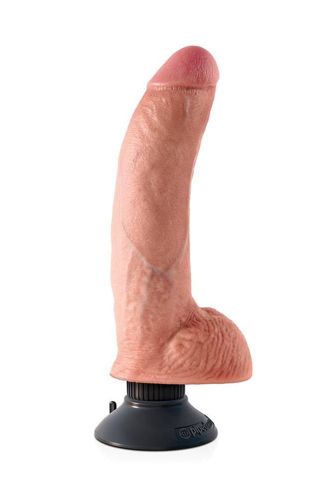 Pipedream - King Cock - Vibrating Realistic Cock with Balls - 9 inch - Beige - Stag Shop